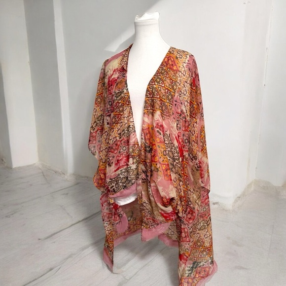 Bohemian Multicolor Women's Kimono fairycore western coastal cowgirl OS - Picture 1 of 5